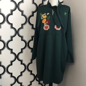 Green Zara long sleeve Dress Excellent Condition